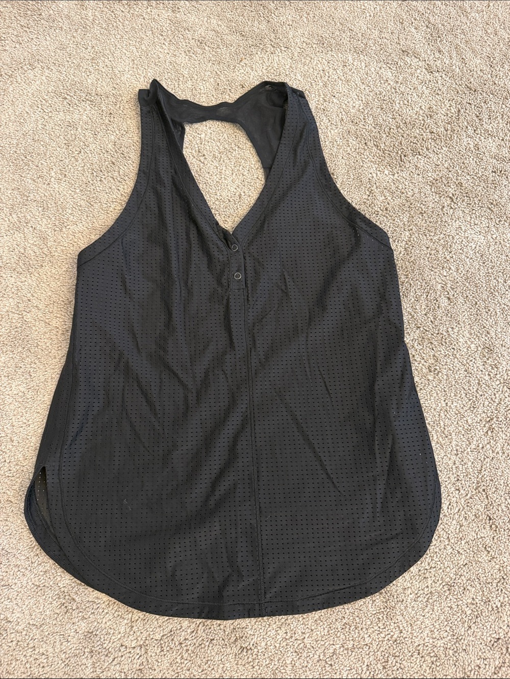 lululemon athletica Black Perforated Racerback Tank